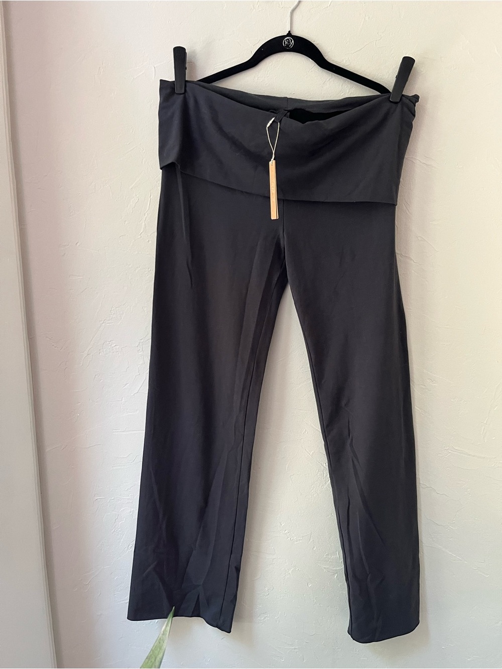 SKIMS COTTON JERSEY FOLDOVER PANTS SOOT 2X